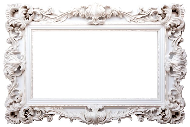 Photo cadre blanc isolé sur fond blanc