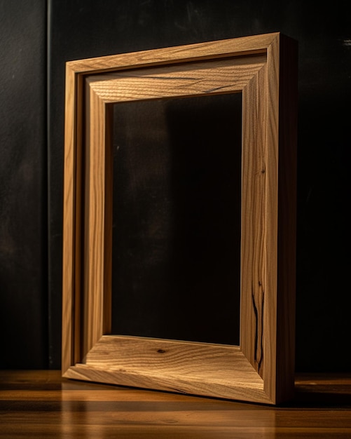 Un cadre en bois avec un petit cœur est posé sur une table.