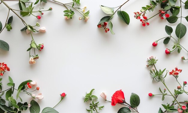 Photo un cadre avec un bouquet de fleurs