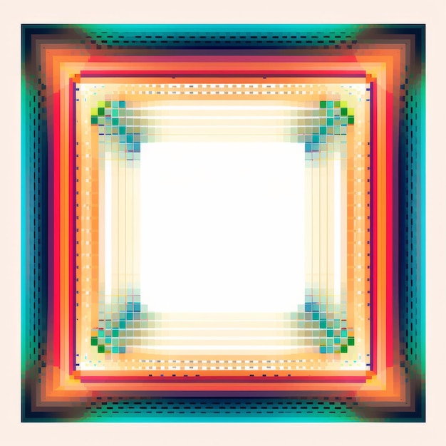 un cadre carré abstrait avec des carrés colorés