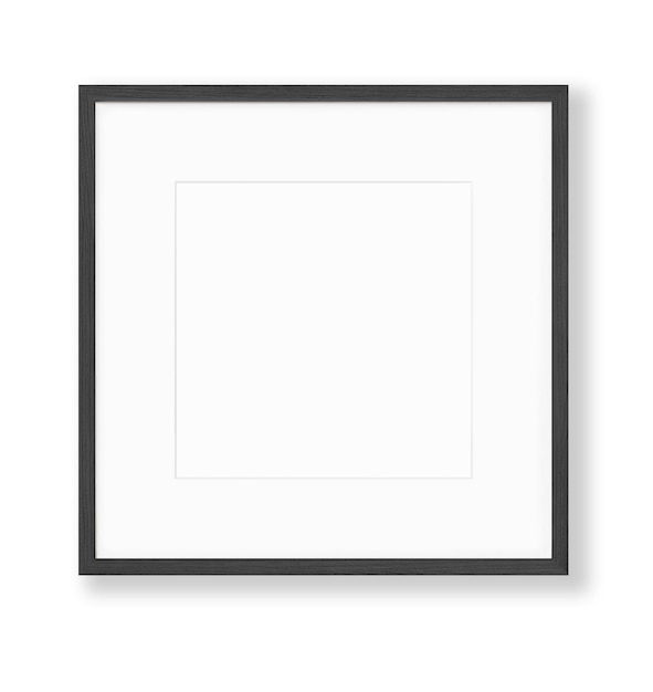 Un cadre carré avec un cadre carré sur un mur blanc.