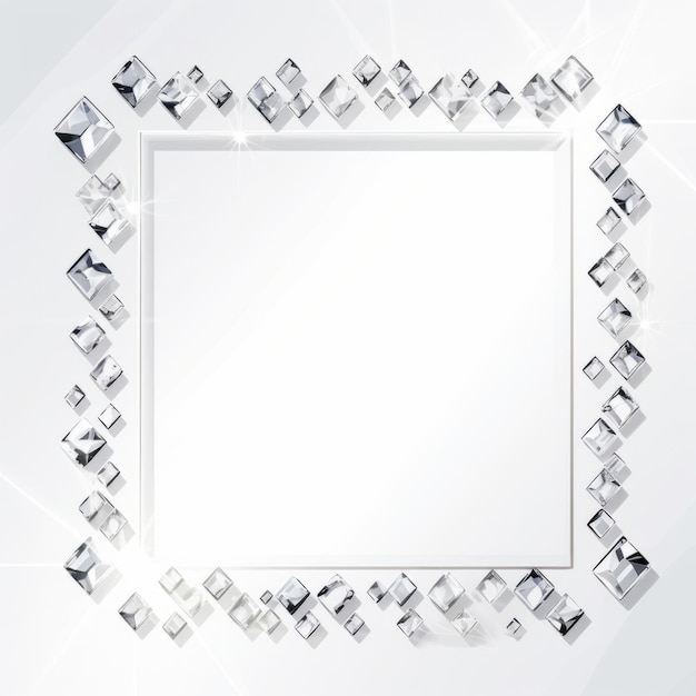 un cadre carré fait de diamants sur un fond blanc