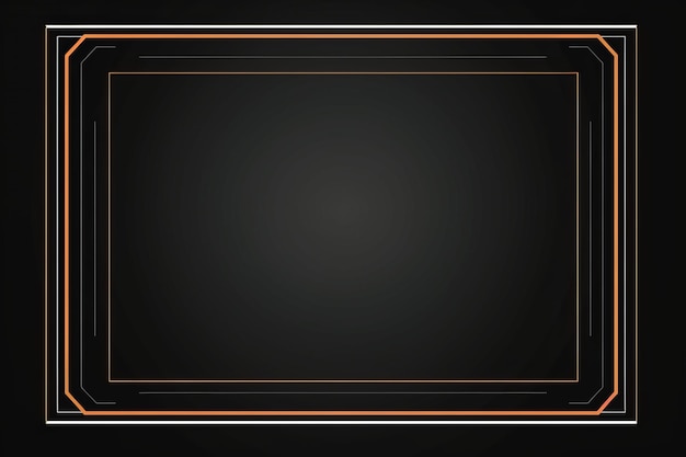 un cadre carré noir et orange sur un fond noir