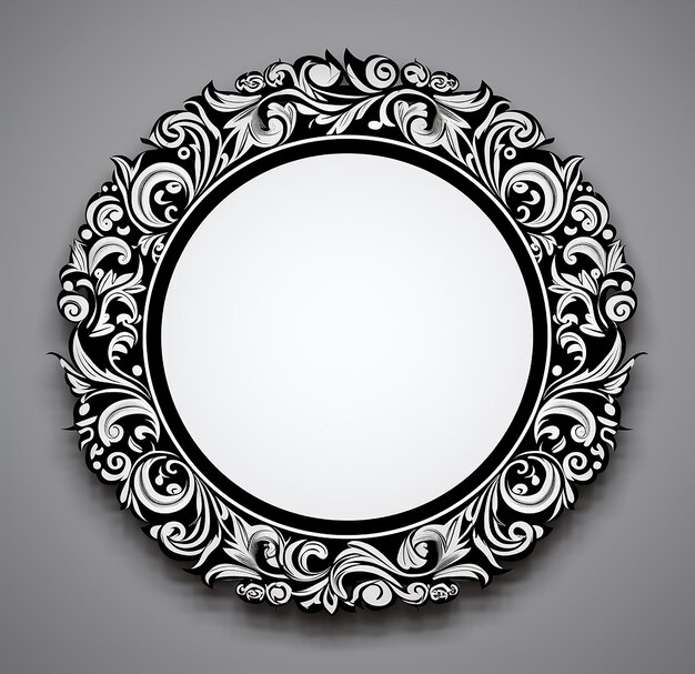 Cadre Circulaire Mandala Art En Noir Et Blanc Dans Le Style Traditionnel