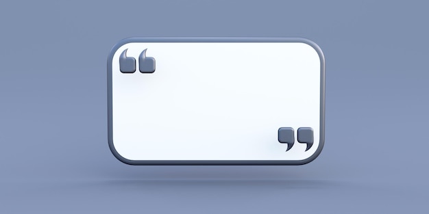 cadre de citation sur fond noir rendu 3D