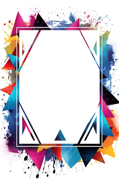 un cadre coloré avec une image d'un triangle et le mot " x " dessus