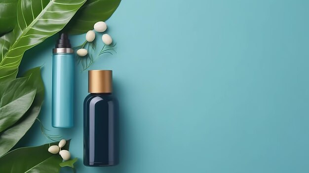 cadre cosmétique naturel sur fond blanc AI générative