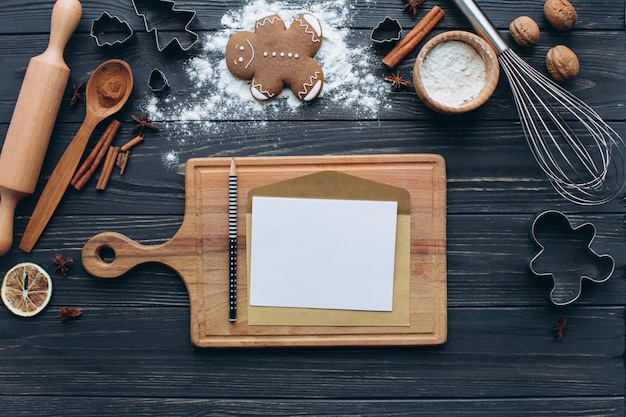 Cadre de cuisson sucrée de Noël.