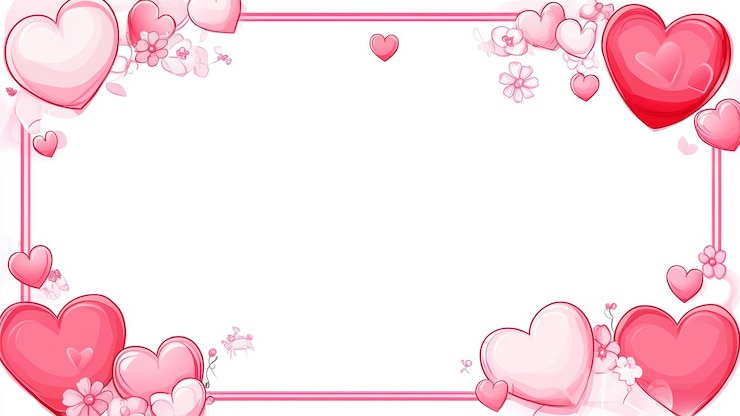Photo cadre décoratif en forme de cœur rose sur un fond blanc doux pour les créations sur le thème de l'amour