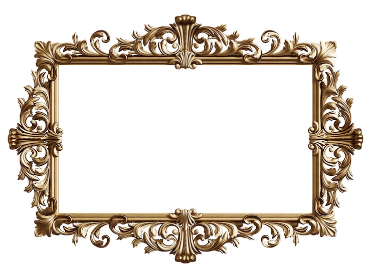 Photo cadre doré classique avec décor d'ornement