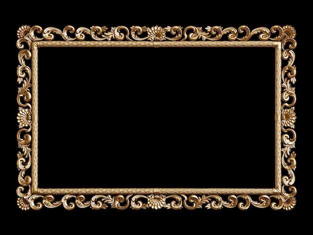 Cadre doré classique avec décor d'ornement