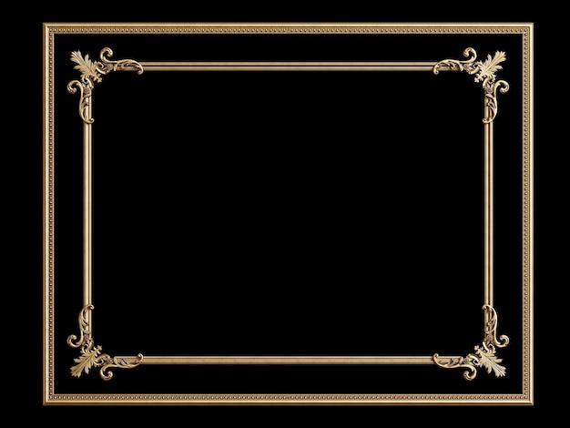 Cadre doré classique avec décor d'ornement