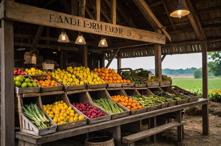 Photo cadre du marché agricole