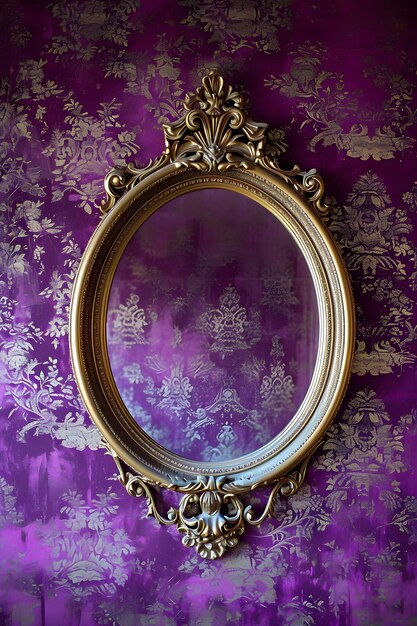 Photo le cadre du miroir est violet.