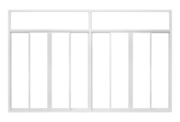 Cadre de fenêtre de maison moderne réel isolé sur fond blanc