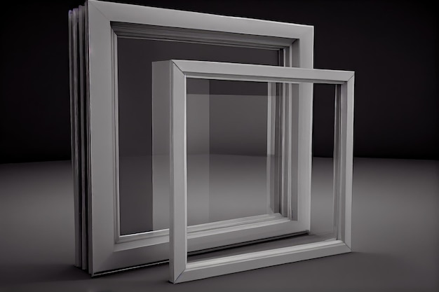 Cadre de fenêtre en plastique avec verre clair ou teinté