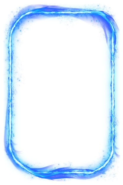 Cadre de feu rectangle arrondi bleu Png