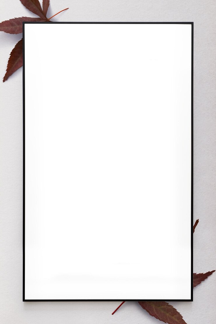 Photo cadre en feuilles séchées png avec espace de conception