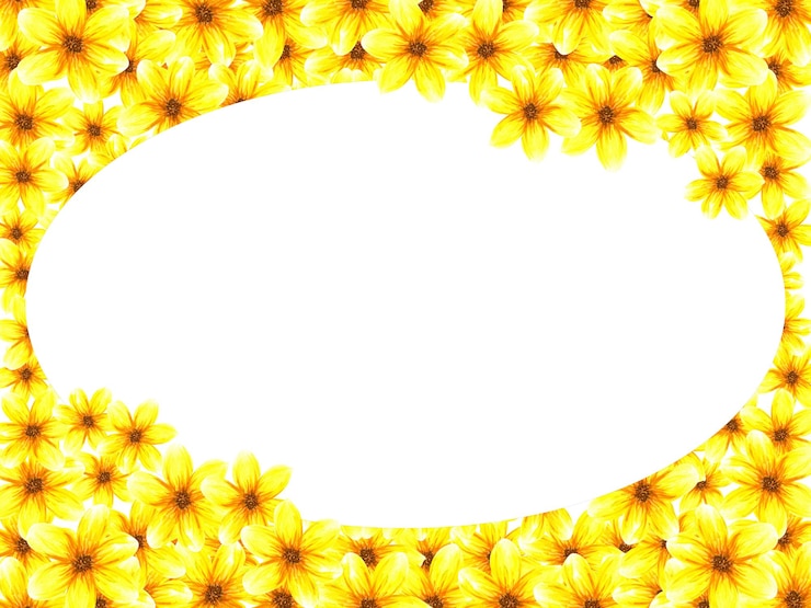 Photo cadre avec des fleurs aquarelle abstraite fleurs et feuilles jaunes d'été lumineux objets isolés sur fond blanc