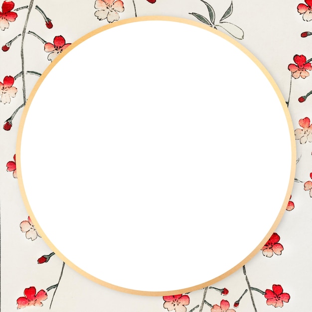 Cadre de fleurs de cerisier japonaises à motif oriental