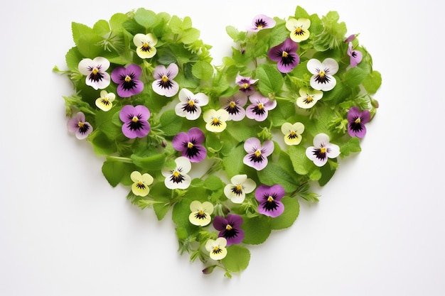 Photo un cadre de fleurs naturelles et de feuilles fraîches sur un vert clair