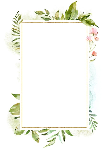 Cadre floral à l'aquarelle