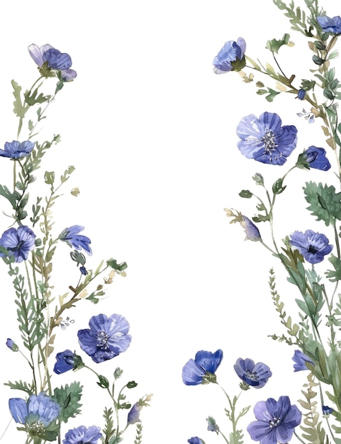 Cadre floral à l'aquarelle