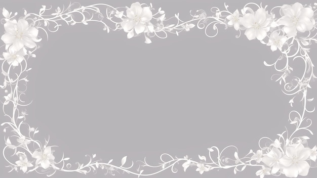 Un cadre floral blanc avec une bordure florale