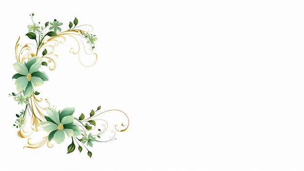Cadre floral avec espace vide Bannière d'invitation de mariage vintage avec fleurs générées par Ai