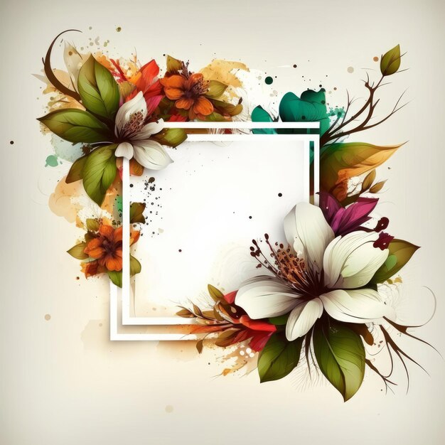 Cadre floral Illustration AI GenerativexA