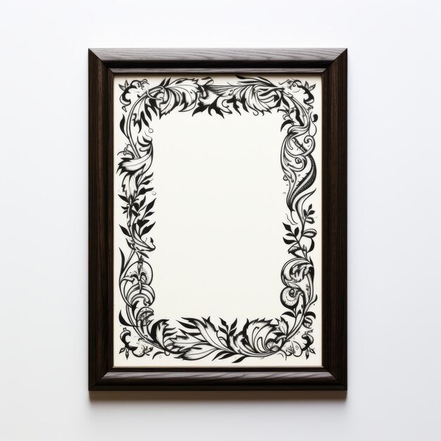 Un cadre floral noir et blanc, un design méticuleux avec une touche nostalgique.