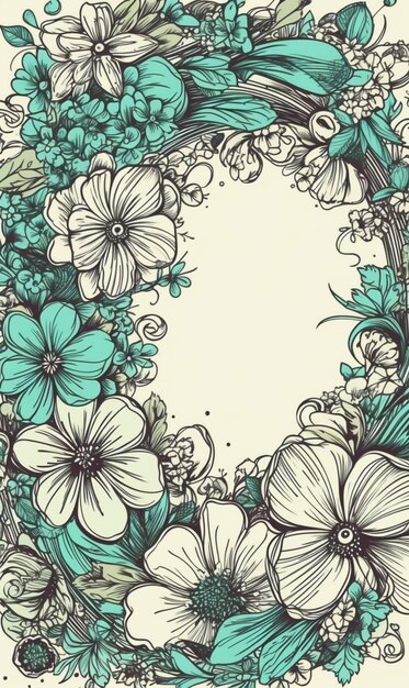 Cadre floral parfait pour l'arrière-plan de la carte AI générative