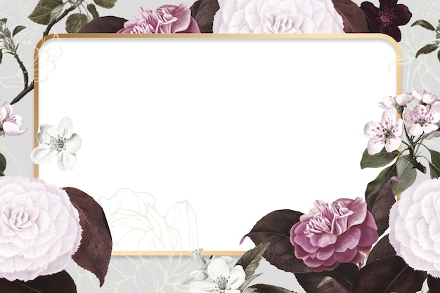Cadre floral png espace de conception dessiné à la main