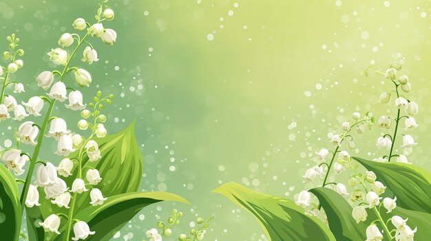 cadre floral de printemps et d'été pour les vacances décoration invitation de mariage carte de vœux illustration de fleurs de Lily Valley