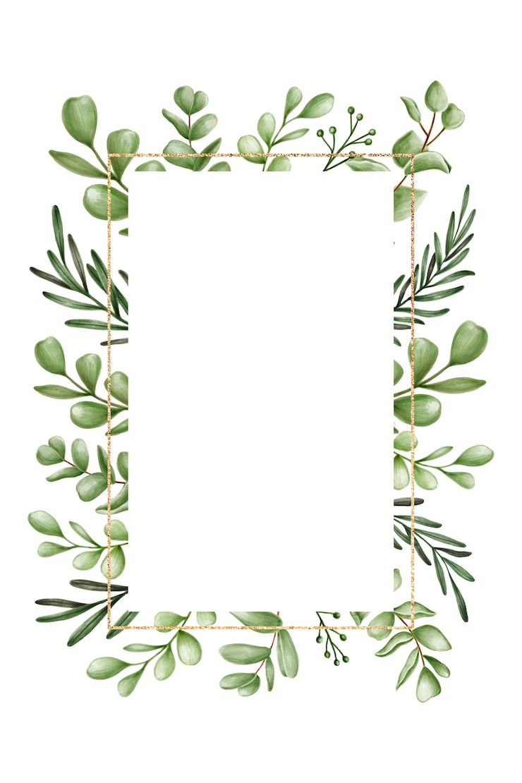 Photo le cadre floral vert est transparent png