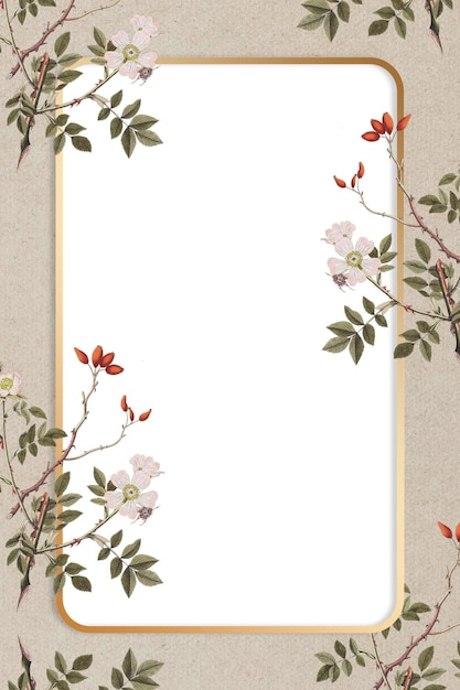 Cadre floral vintage png espace de copie de portrait