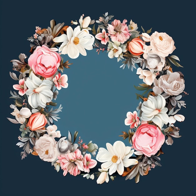 Cadre floral vintage avec des roses