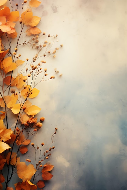 Cadre de fond d'automne pâle nuances décolorées de rouille orange moutarde y post-art social photo design