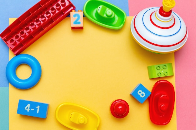Cadre de fond de jouets éducatifs pour enfants colorés
