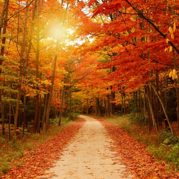 Le cadre de la frontière rayonnant la beauté de l'automne