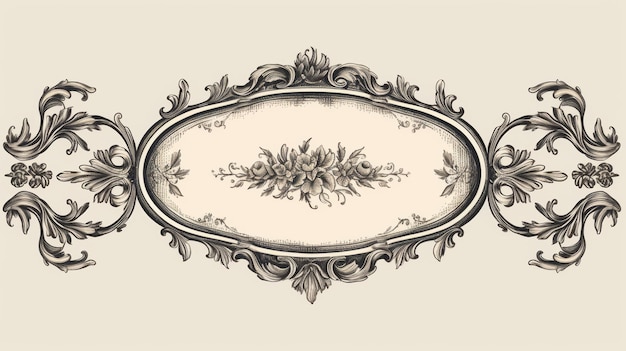 Cadre de gravure Vintage baroque bord victorien décor de cadre baroque