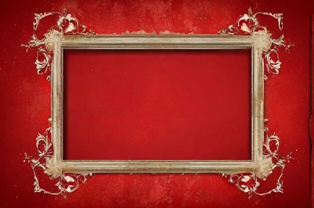 Photo cadre grunge sur un fond rouge