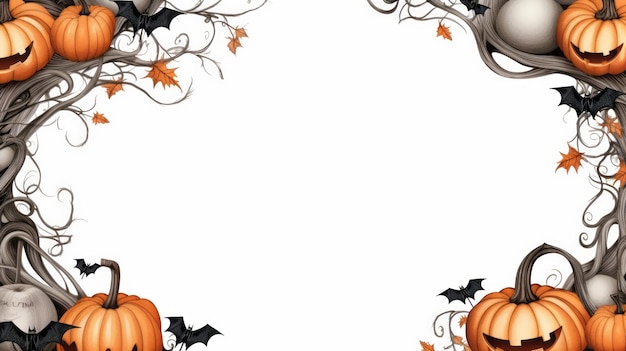 Photo cadre d'halloween clipart sur fond blanc