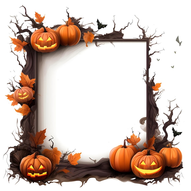 Cadre d'Halloween sur fond blanc