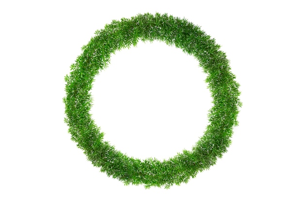 Photo cadre d'herbe de cercle avec fond sur fond blanc