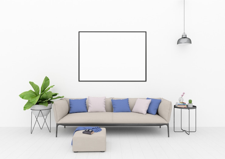 Photo cadre horizontal - chambre scandinave