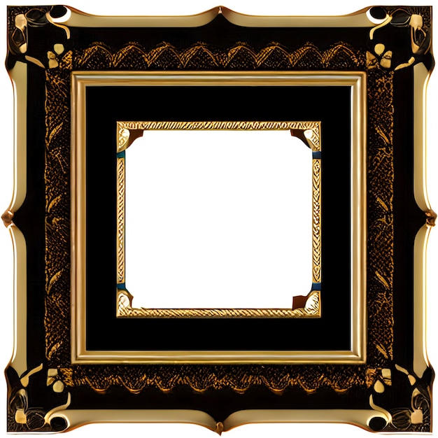 cadre d'image bordure dorée décoration antique art vide blanc doré vintage