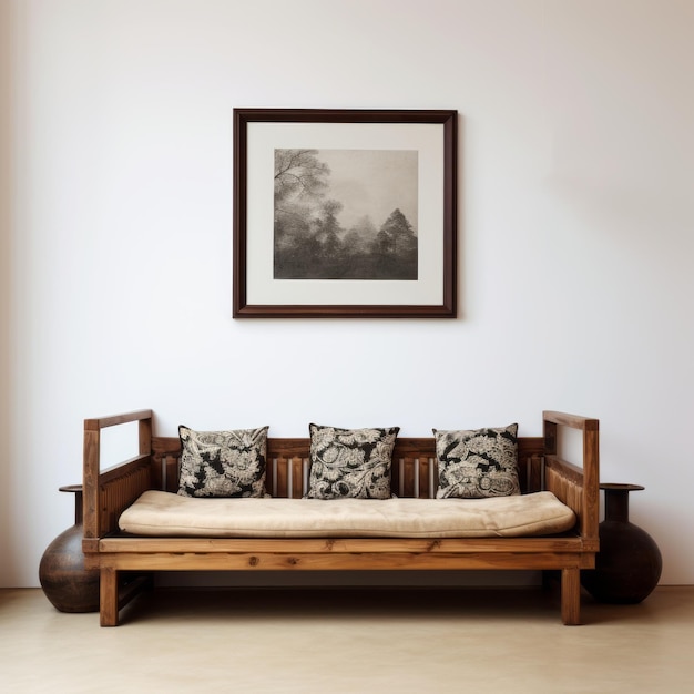 Cadre d'image de portrait de futon minimaliste pour une décoration murale moderne