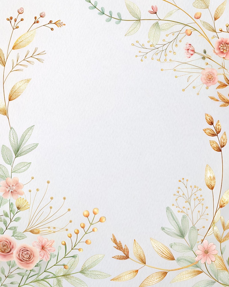Photo cadre d'invitation avec des fleurs délicates