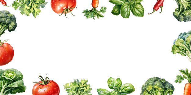 Cadre de légumes frais avec espace de copie Illustration de fond de légumes